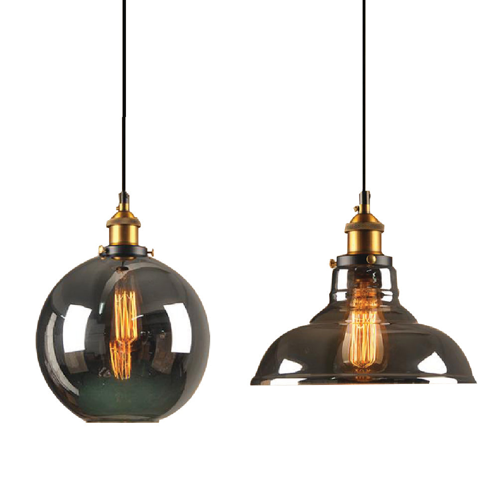 Smoky Grey Glass Pendant Lights