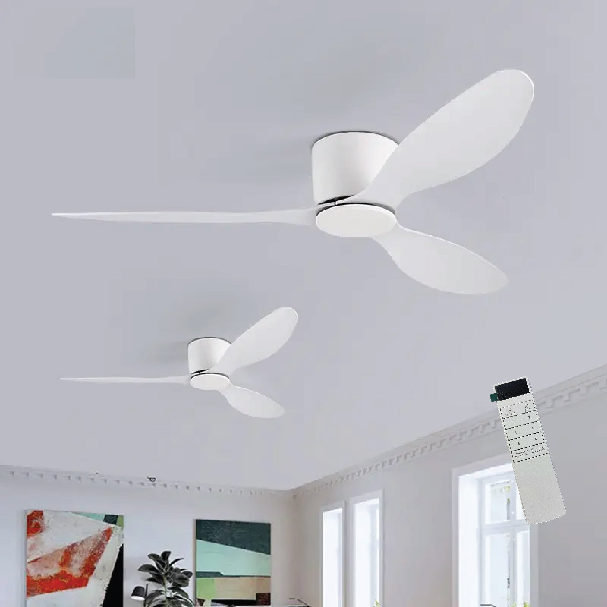 Flush Close to Ceiling Mount ABS DC Motor Ceiling Fan