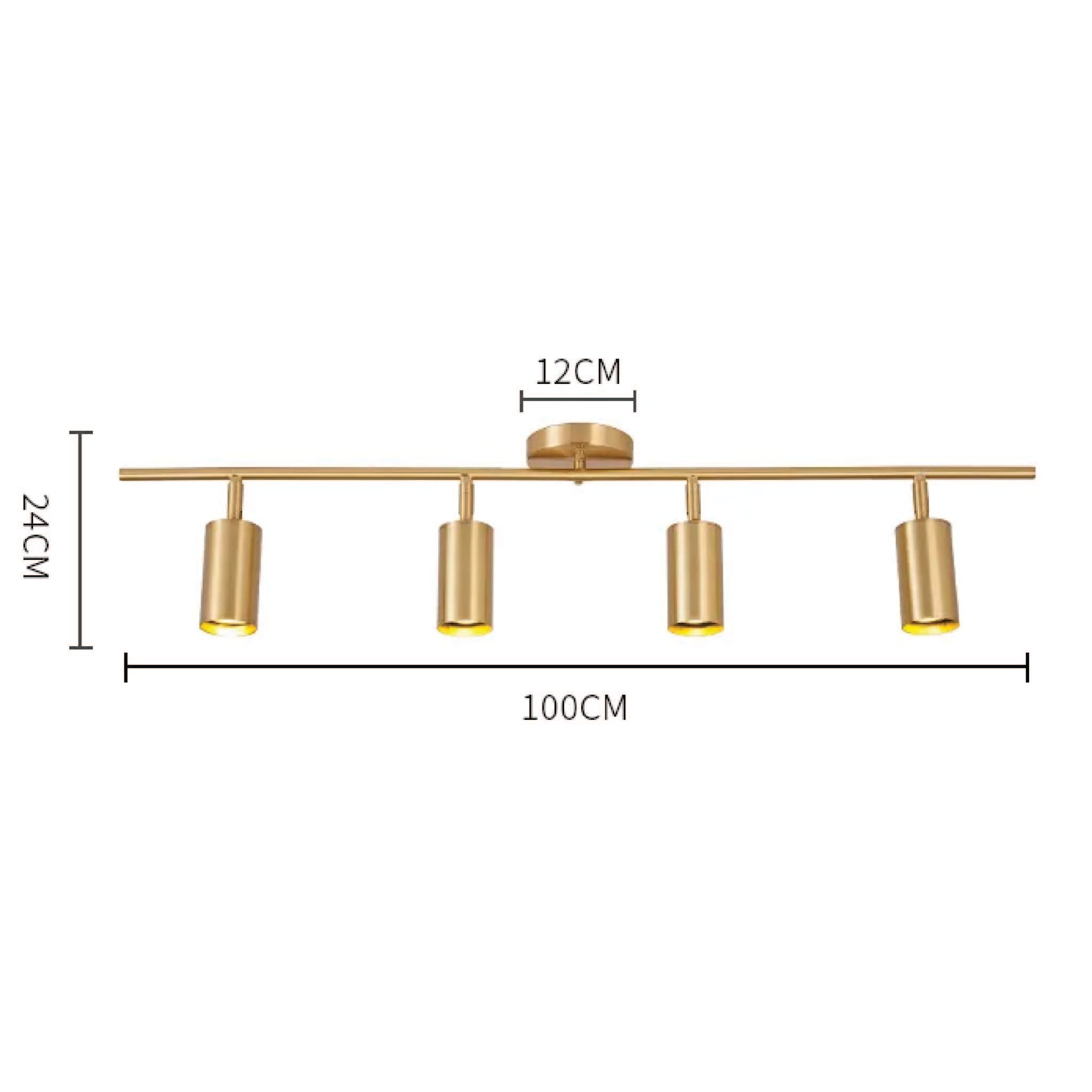 4 Lights Bar Spotlight Adjustable Heads with free LED GU10 lamps