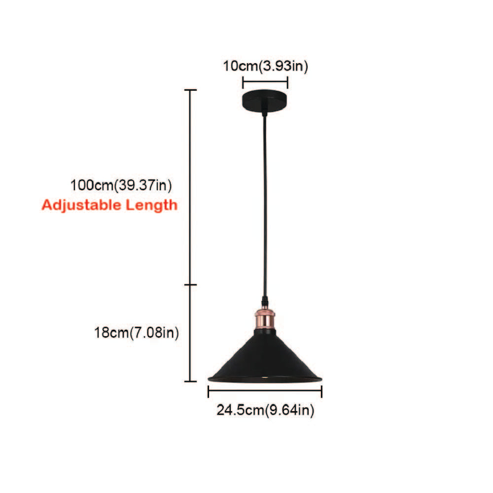 Industrial Pendant Light Antique Bronze Black WITH free E27 filament light