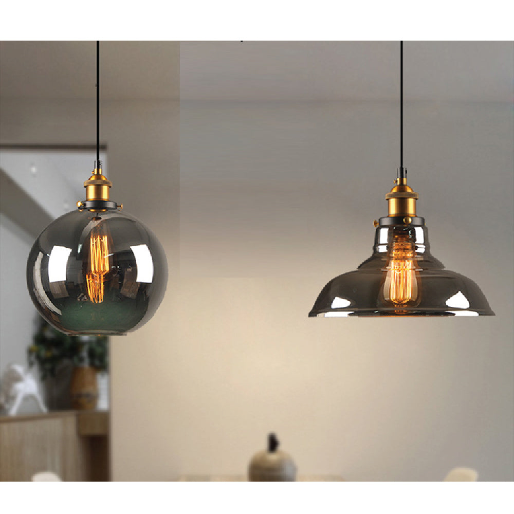 Smoky Grey Glass Pendant Lights