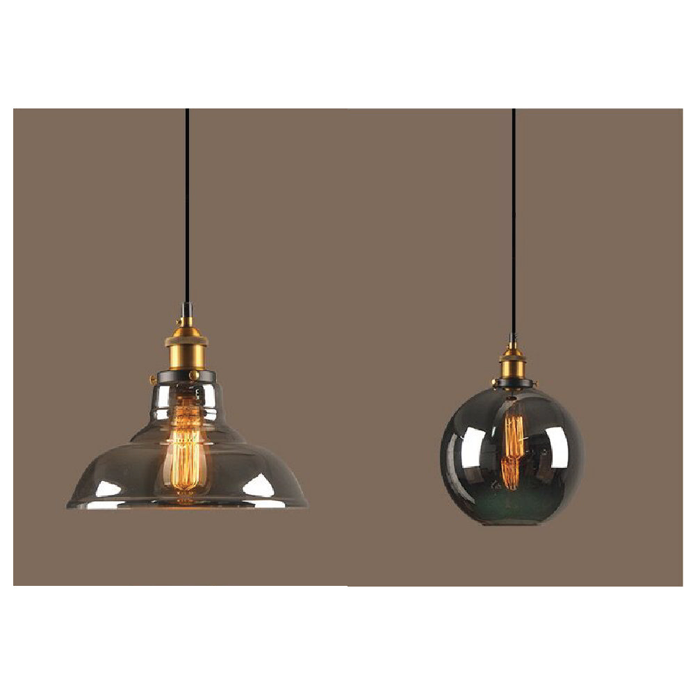 Smoky Grey Glass Pendant Lights