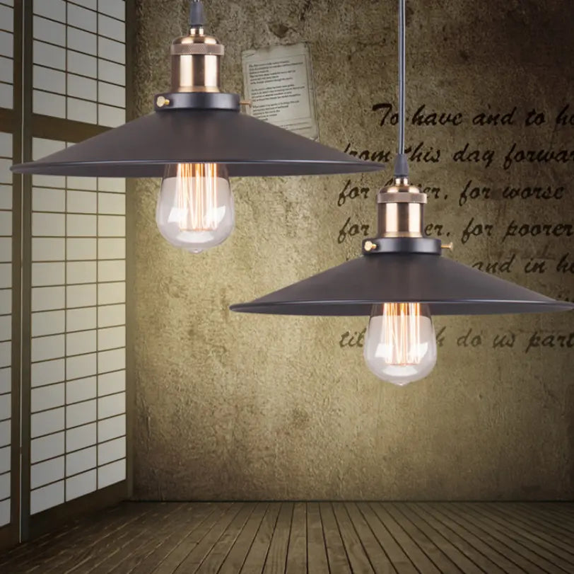 Industrial Pendant Light Antique Bronze Black WITH free E27 filament light