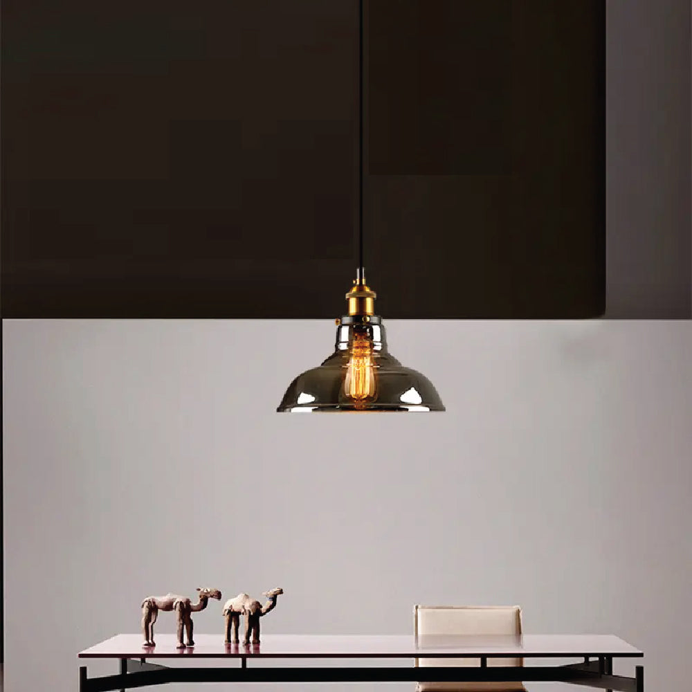 Smoky Grey Glass Pendant Lights