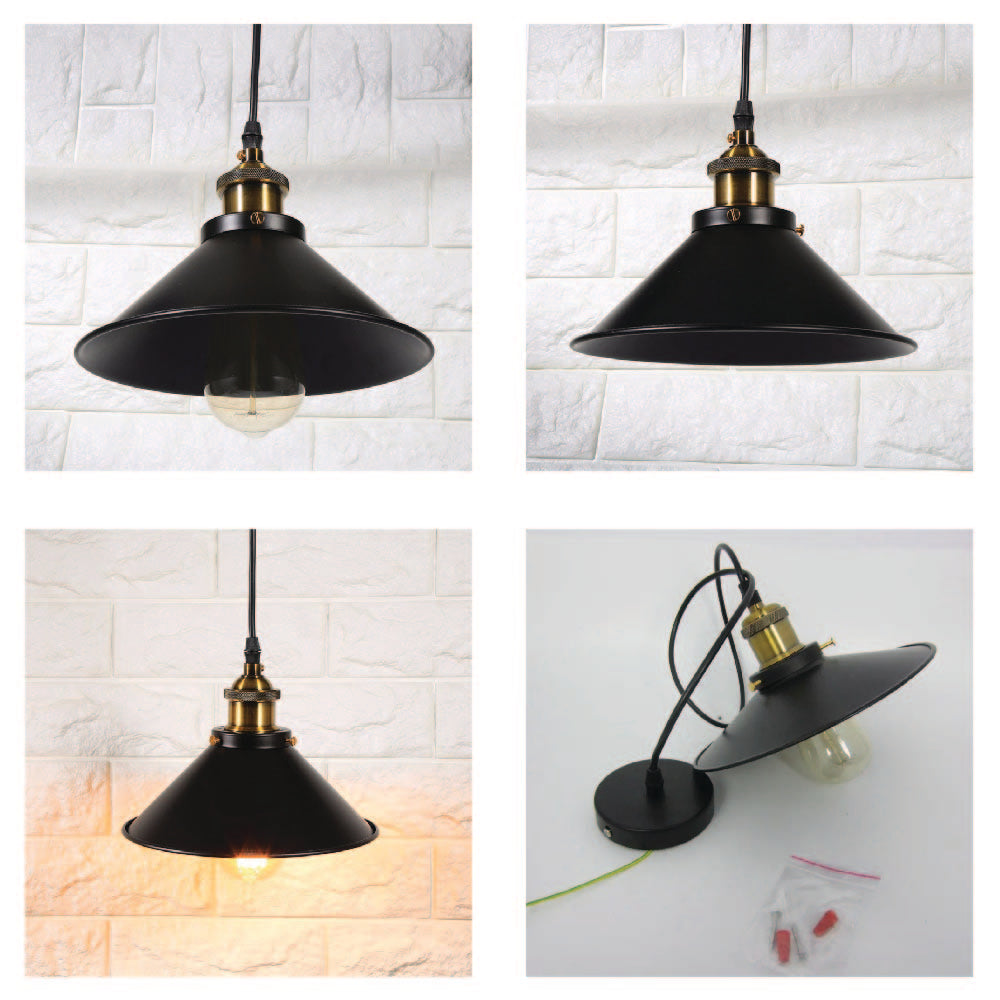 Industrial Pendant Light Antique Bronze Black WITH free E27 filament light