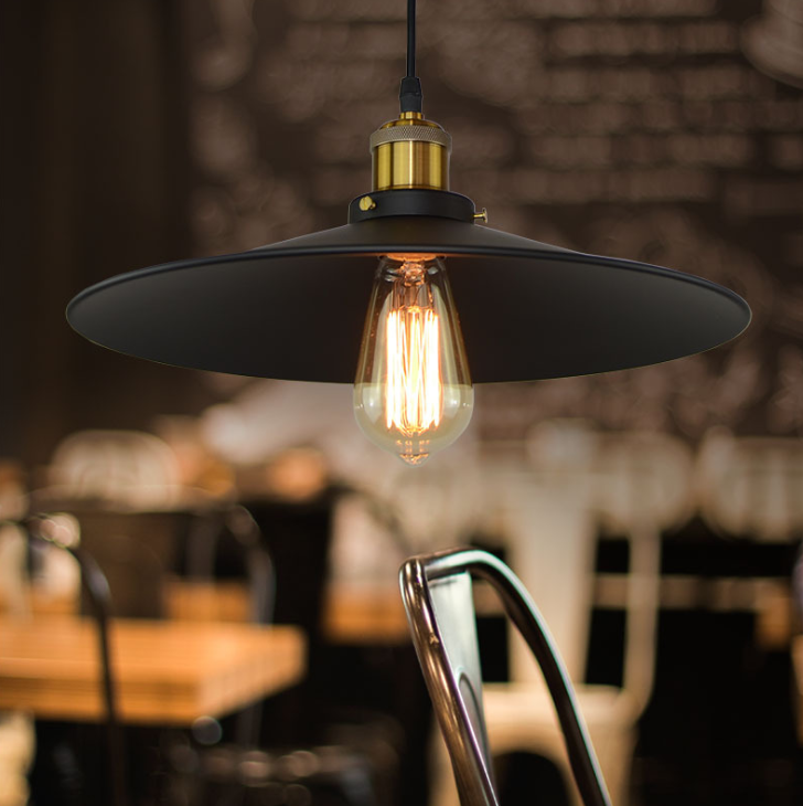 Industrial Pendant Light Antique Bronze Black WITH free E27 filament light