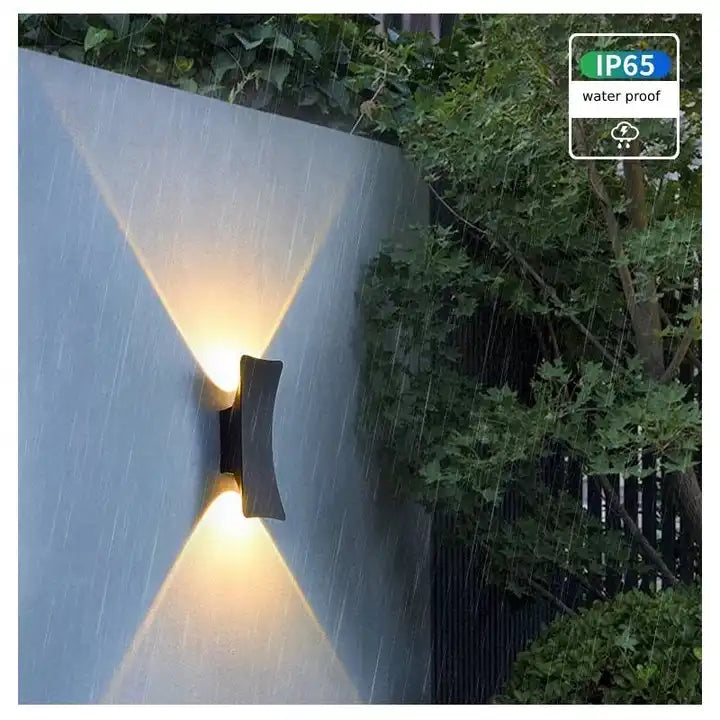 Sleek Line Decorative Up & Down Exterior Wall Light in Black IP65