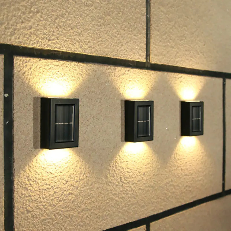 Pack of TWO Waterproof LED Outdoor Solar Wall Light with Daylight Sensor