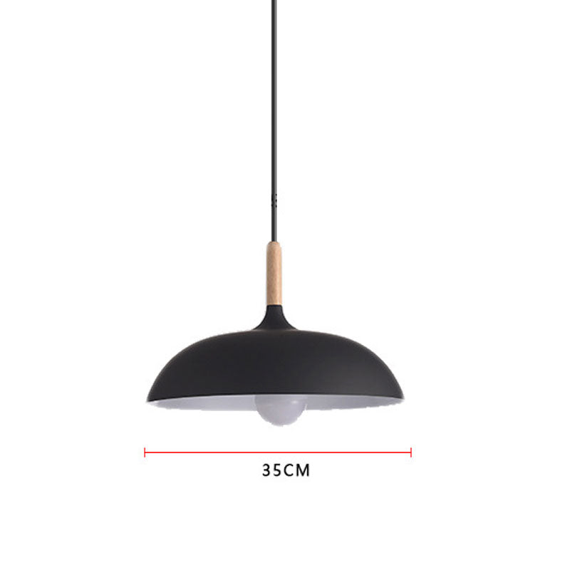 Modern Pendant Light Wooden Top E27 Ceiling lamp White