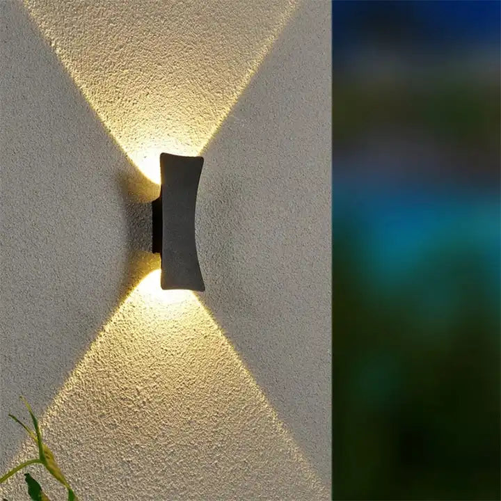 Sleek Line Decorative Up & Down Exterior Wall Light in Black IP65