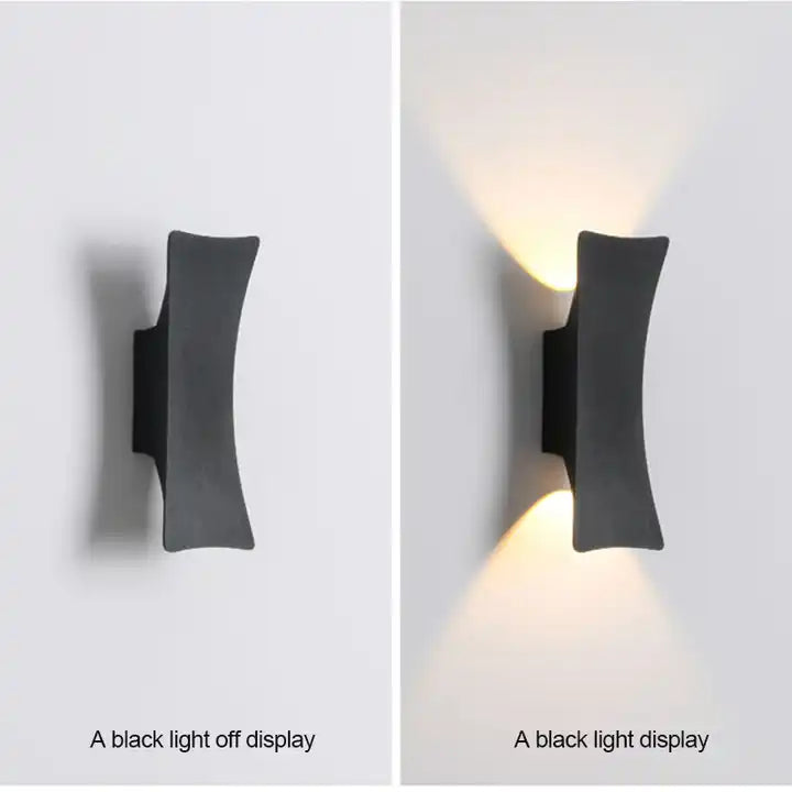 Sleek Line Decorative Up & Down Exterior Wall Light in Black IP65