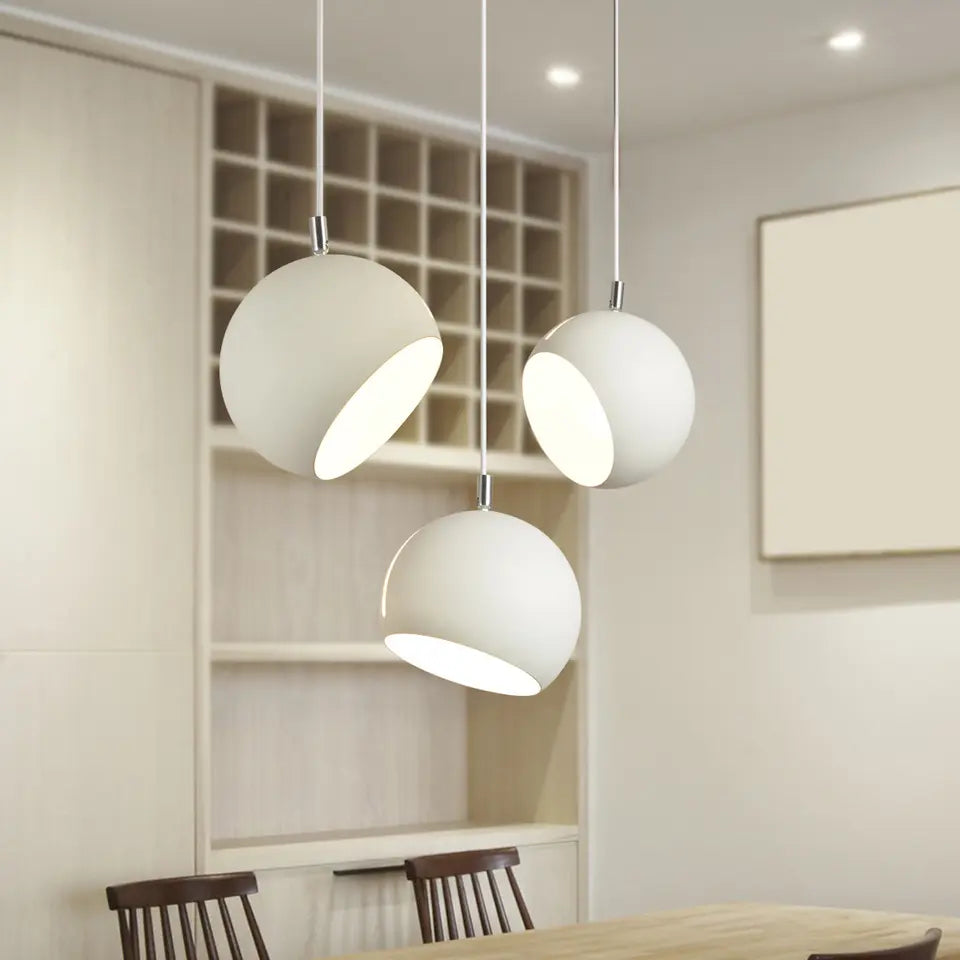 Adjustable angle ball shape pendant light