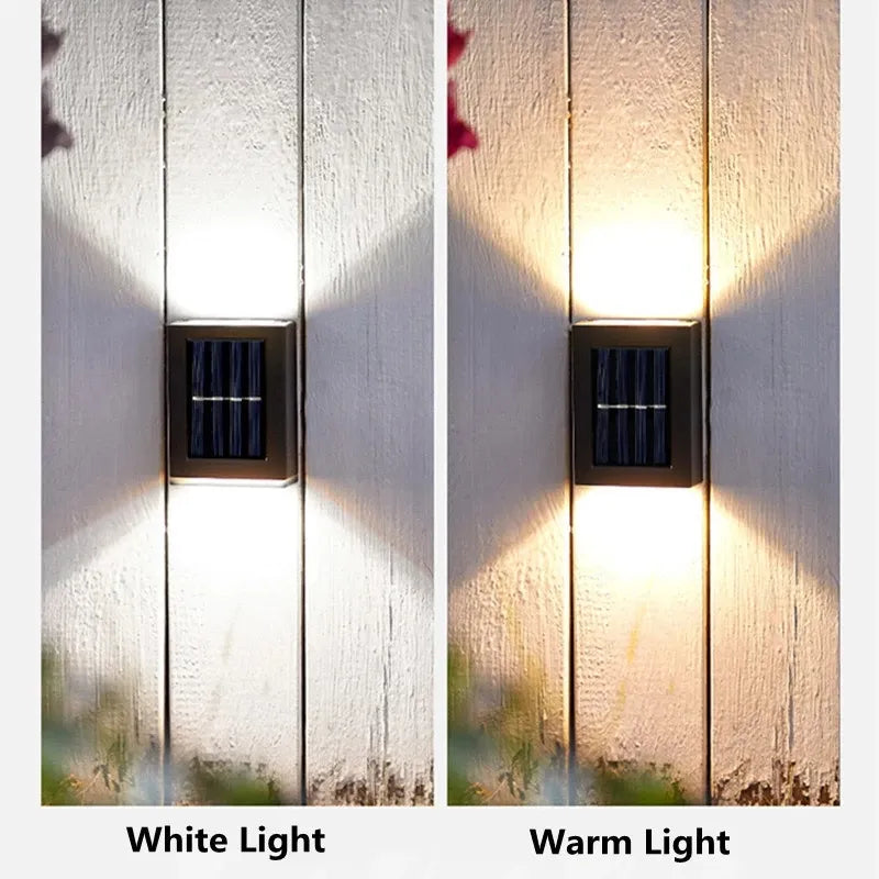 Pack of TWO Waterproof LED Outdoor Solar Wall Light with Daylight Sensor