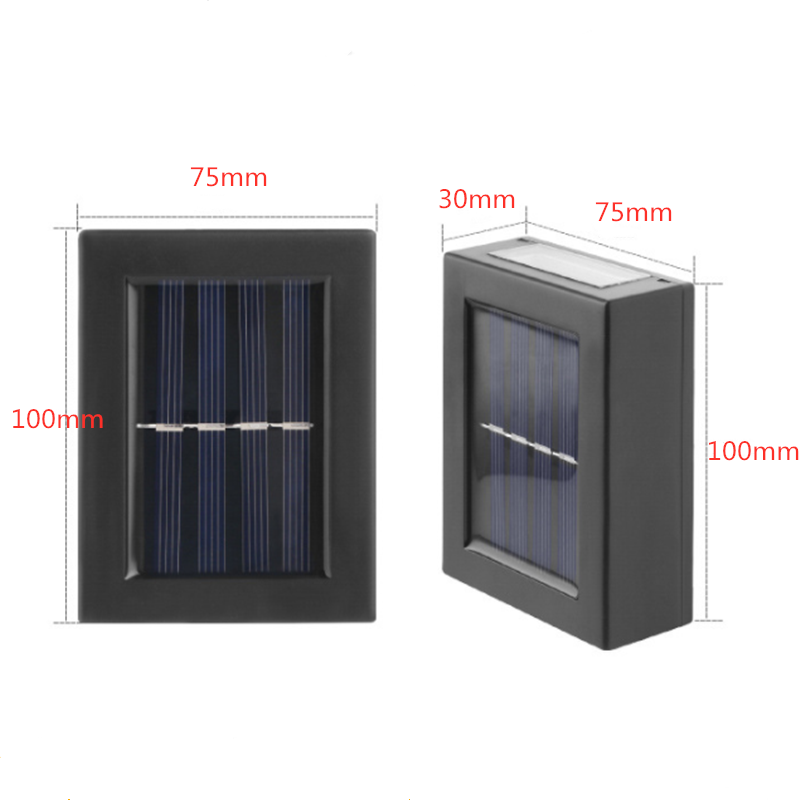 Pack of TWO Waterproof LED Outdoor Solar Wall Light with Daylight Sensor