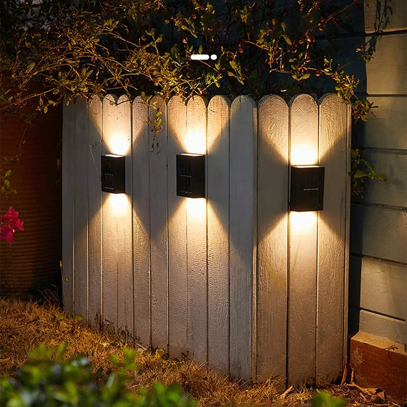 Pack of TWO Waterproof LED Outdoor Solar Wall Light with Daylight Sensor