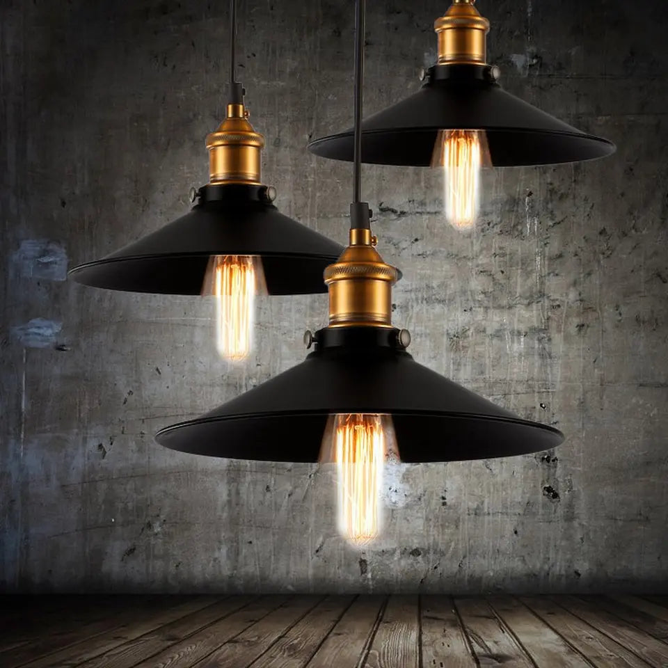 Industrial Pendant Light Antique Bronze Black WITH free E27 filament light