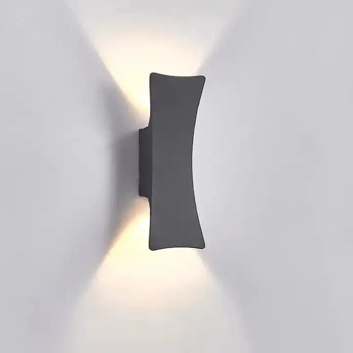 Sleek Line Decorative Up & Down Exterior Wall Light in Black IP65