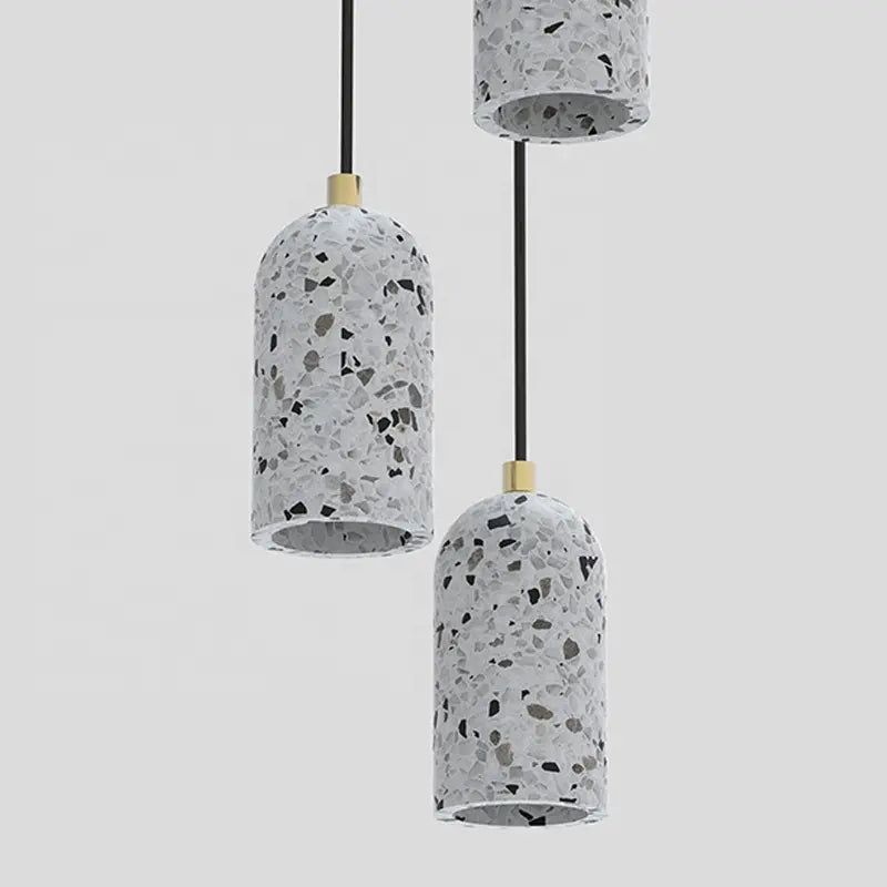 WHITE Concrete Marble Texture Pendant Light WHITE