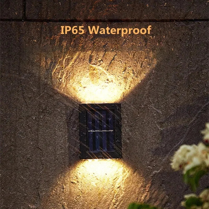 Pack of TWO Waterproof LED Outdoor Solar Wall Light with Daylight Sensor