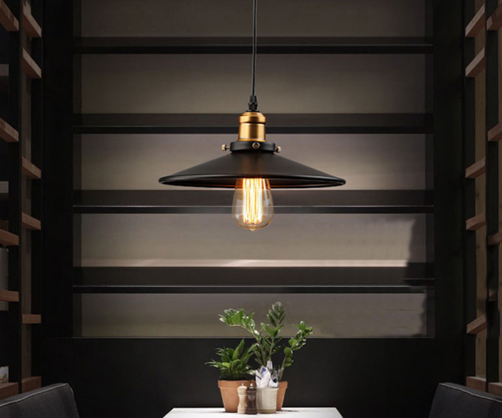 Industrial Pendant Light Antique Bronze Black WITH free E27 filament light