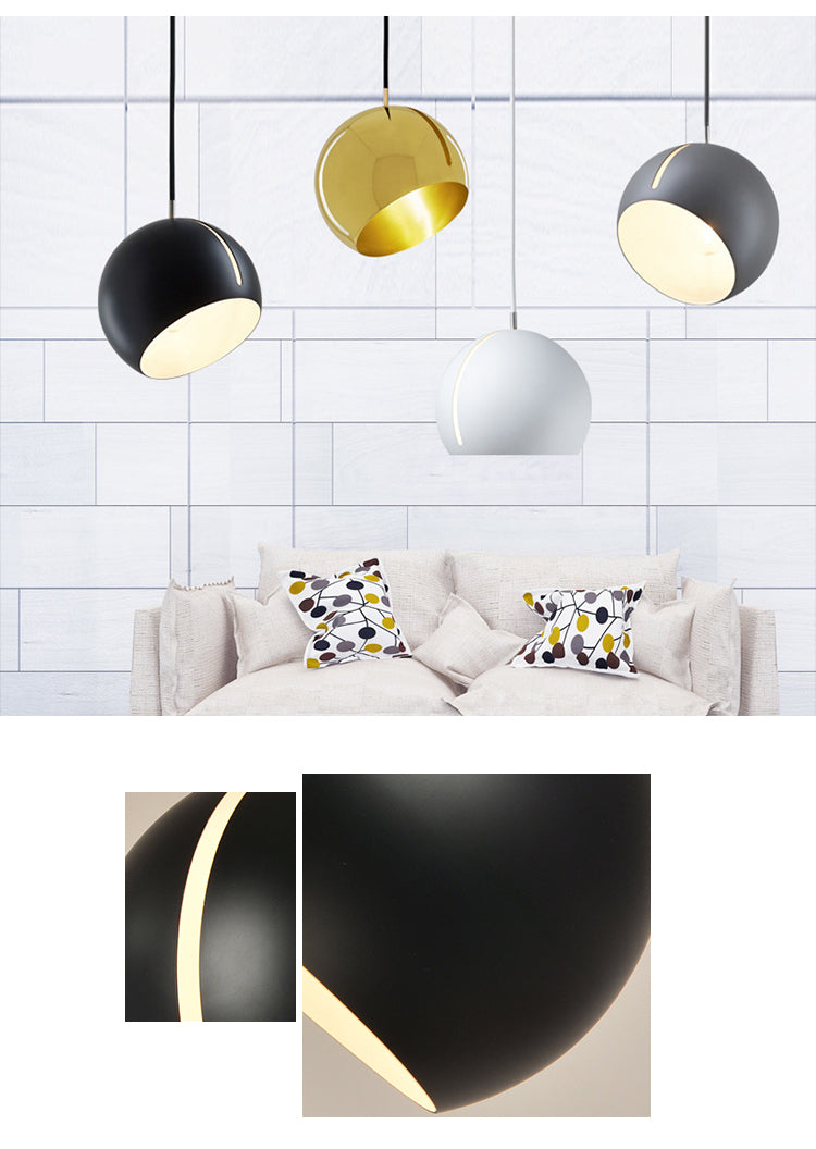 Adjustable angle ball shape pendant light