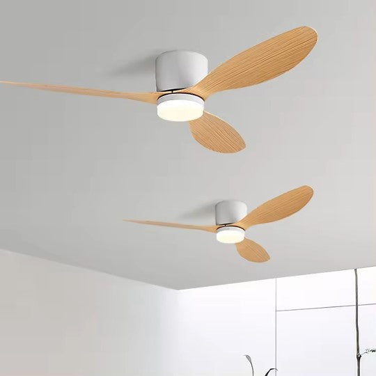 Flush Close to Ceiling Mount ABS DC Motor Ceiling Fan With Remote and LED Light